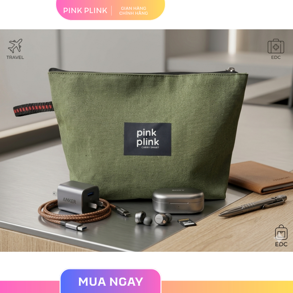 Túi canvas đa năng - Pink Plink Carry Smart
