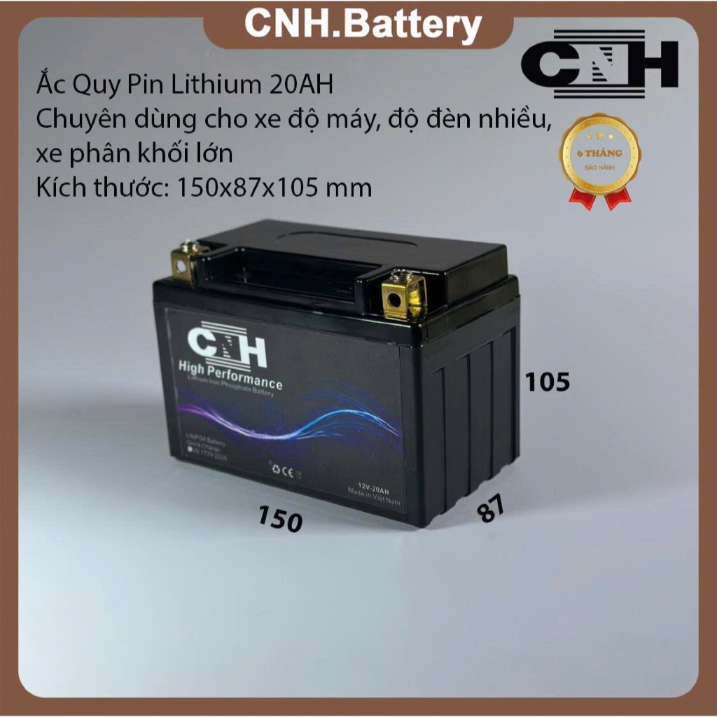 Bình ắc quy Lithium 12V - 20Ah. Chuyên dùng cho xe moto PKL trên 1000CC