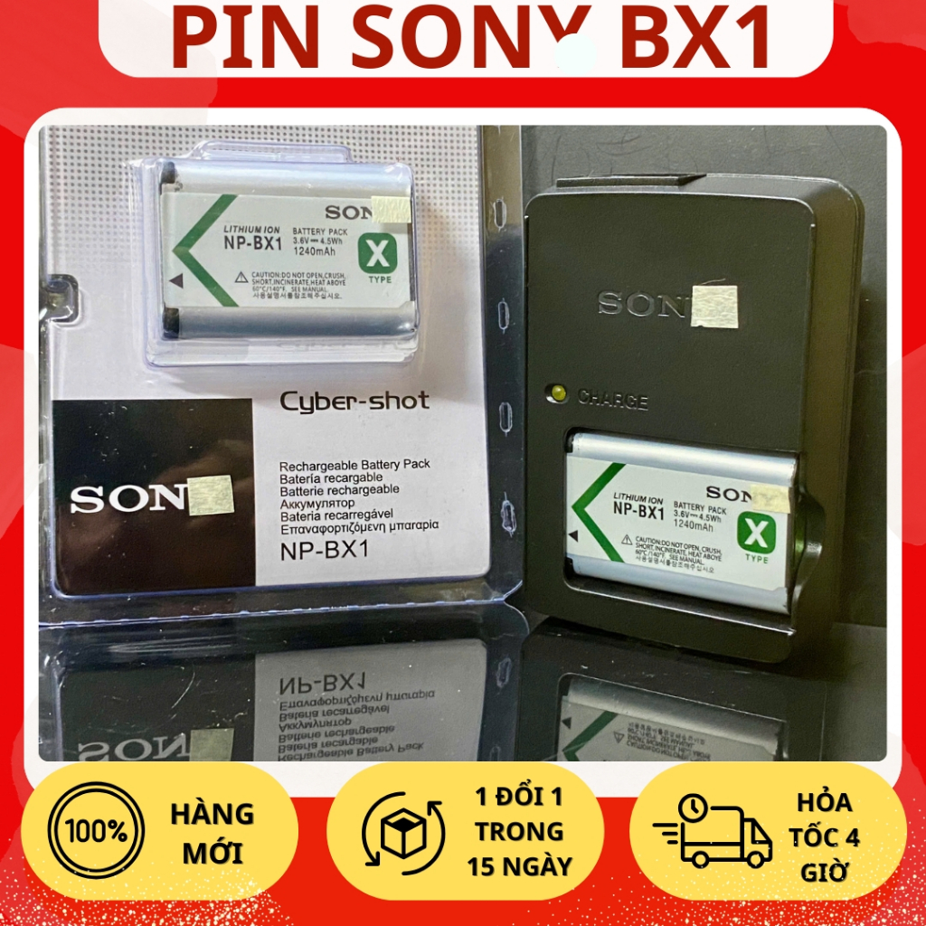 Bộ Pin, Sạc Sony BX1 Cho Sony HX50, HX60, HX90, WX300, WX350, WX500 Chất Lượng Cao