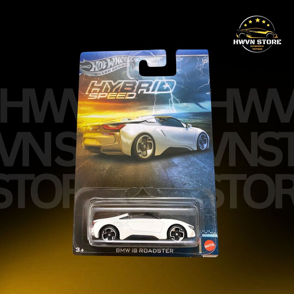 Xe mô hình Hotwheels Silver Series BMW i8 Roadster màu trắng