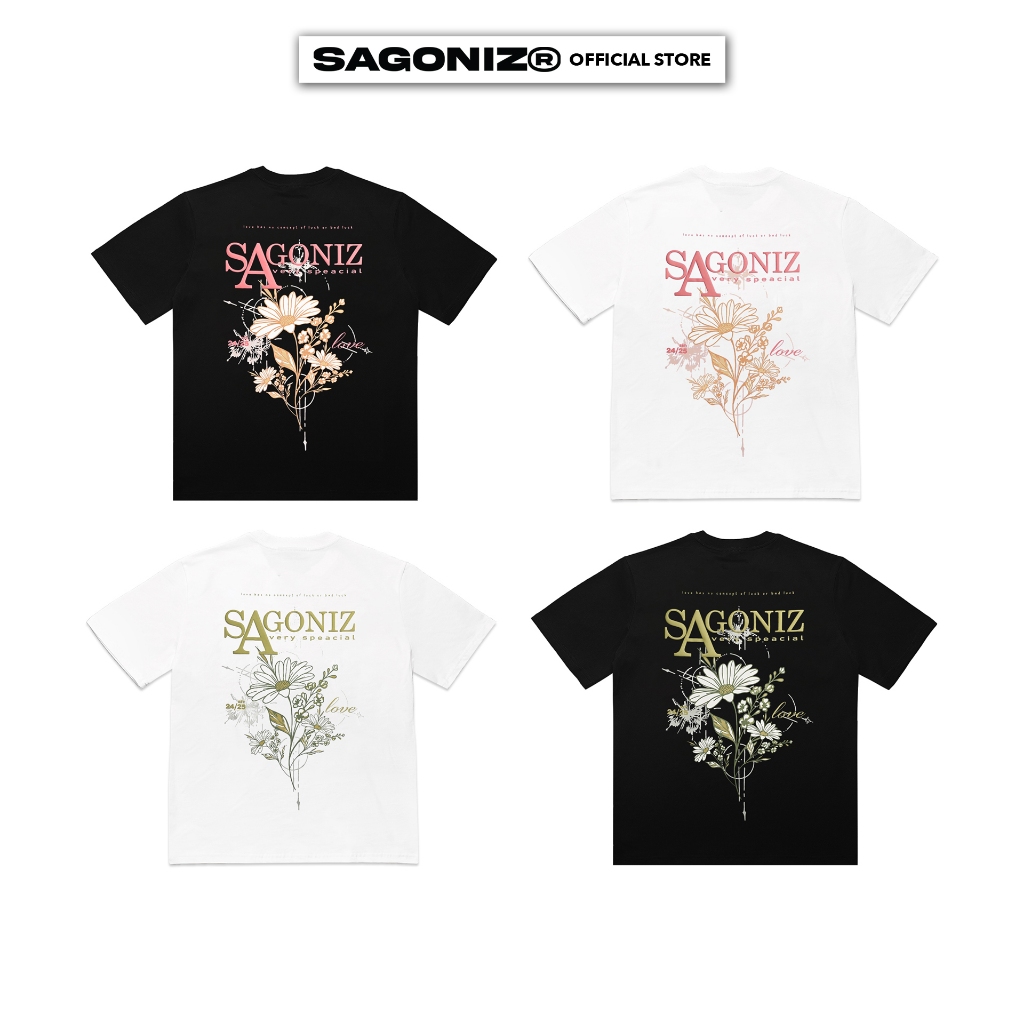 [HÈ 2026] Áo thun SPECIAL FLOWER TEE local brand SAGONIZ form rộng chất cotton 2 chiều in nổi