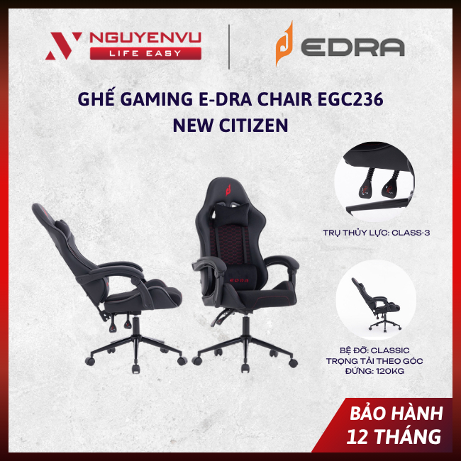 [Chính Hãng] Ghế Gaming Edra Chair EGC236 – New Citizen -  Bảo Hành 12 Tháng