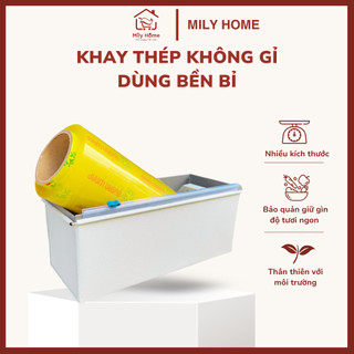 Vỏ hộp đựng màng bọc thực phẩm 30 - 45cm, khay thép vỏ kim loại, thép không gỉ, bền bỉ, chắc chắn - MANGBOC