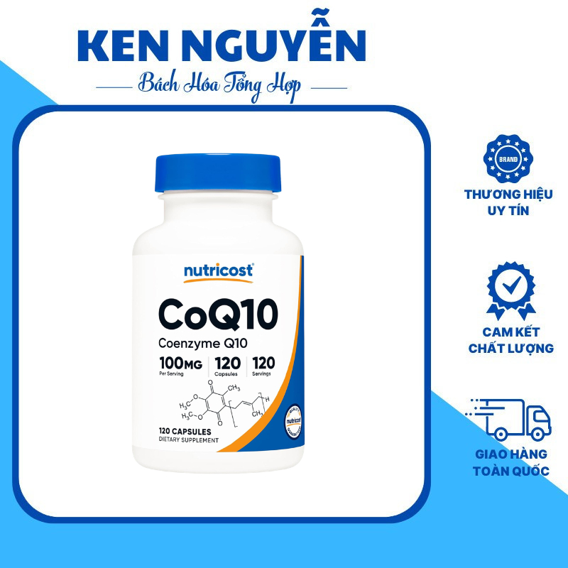 Nutricost CoQ10 100mg – Coenzyme Q10 Chống oxy hóa mạnh, Tăng năng lượng cho cơ thể, Hỗ trợ tim mạch