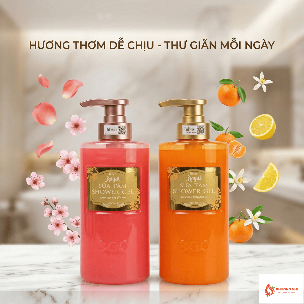 Sữa Tắm Hương Hoa & Cam Citrus Bibee Royal – Da Sạch Mịn, Thơm Dễ Chịu