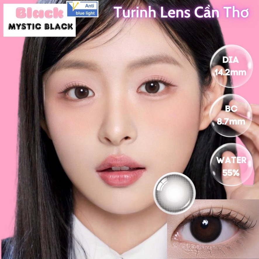 (Lens 1 ngày) MYSTIC GRAY BLACK Kính áp tròng 1 ngày Xing eyes Đài loan Nâu Xám Đen Choco Trong suốt