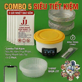 [Combo]5 Gói Tự Sôi 40g +1 Hộp Tự Sôi +5 Khay 600ml (Mì tự sôi -Cơm tự sôi)Sinh viên ,văn phòng,cắm trại,dự phòng bão lũ