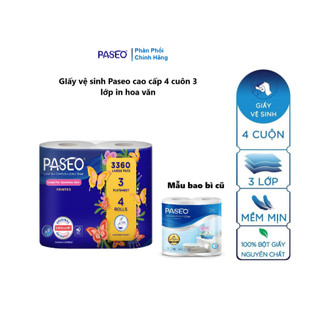 Combo 2 lốc Giấy vệ sinh Paseo 4 cuộn 3 lớp
