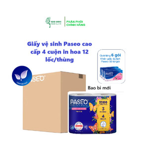 Combo 2 lốc Giấy vệ sinh Paseo 4 cuộn 3 lớp