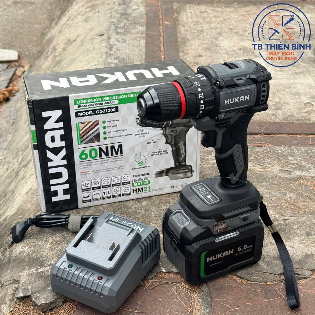 Máy khoan pin 21V HuKan không chổi than 13mm 60N (GEN2 LUX) Body G2-Z1300