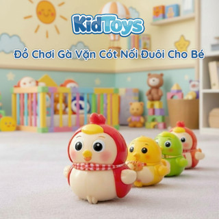 Đồ chơi 4 gà con vặn cót KidToys – nối đuôi nam châm xoay 360 độ vui nhộn cho bé