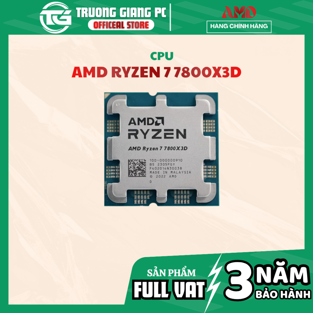 [NEW FULL VAT] CPU AMD RYZEN 7 7800X3D AM5 Tray - BẢO HÀNH 3 NĂM