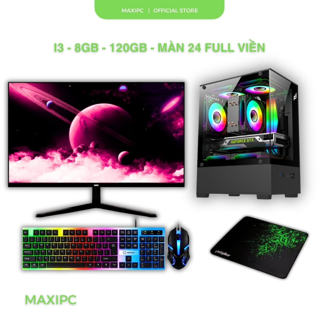 Bộ PC Xeon E3 16GB SSD 240GB Không Led Màn 22 Inch Full HD Chạy Đồ Họa Nhẹ Edit Video Mượt
