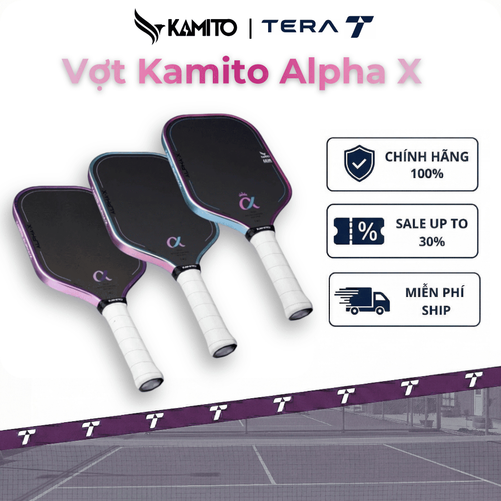 Vơt Kamito Alpha X (16mm) - Chính hãng kèm Bao Da Kamito, Tẩy Vệ Sinh, Cuốn Cán, Dán viền