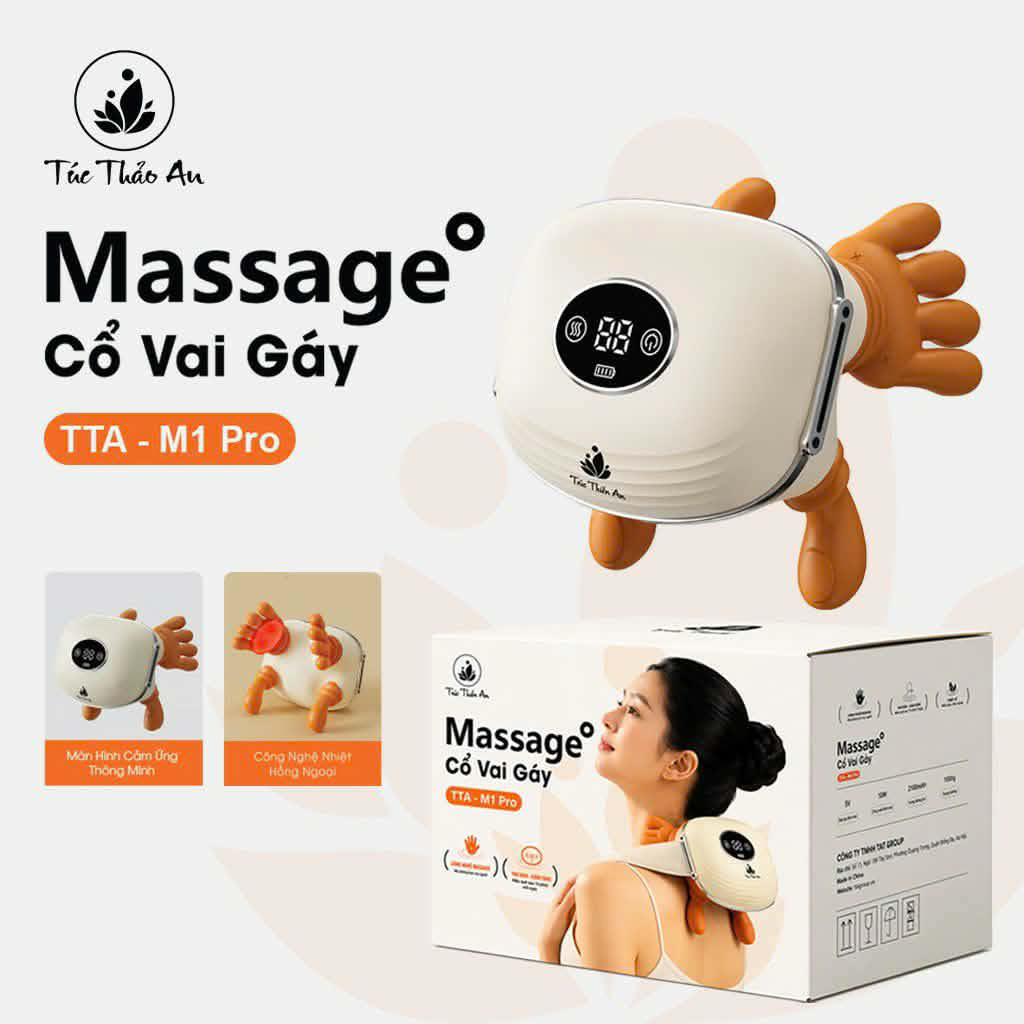 [BẢN CAO CẤP] Máy Massage Bàn Tay Túc Thảo An Bảng Điều Khiển Cảm Ứng Chế Độ Chườm Nóng Hồng Ngoại