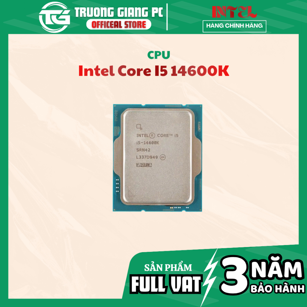 [NEW FULL VAT] CHIP XỬ LÝ CPU INTEL CORE  I5-14600K TRAY - BẢO HÀNH 3 NĂM