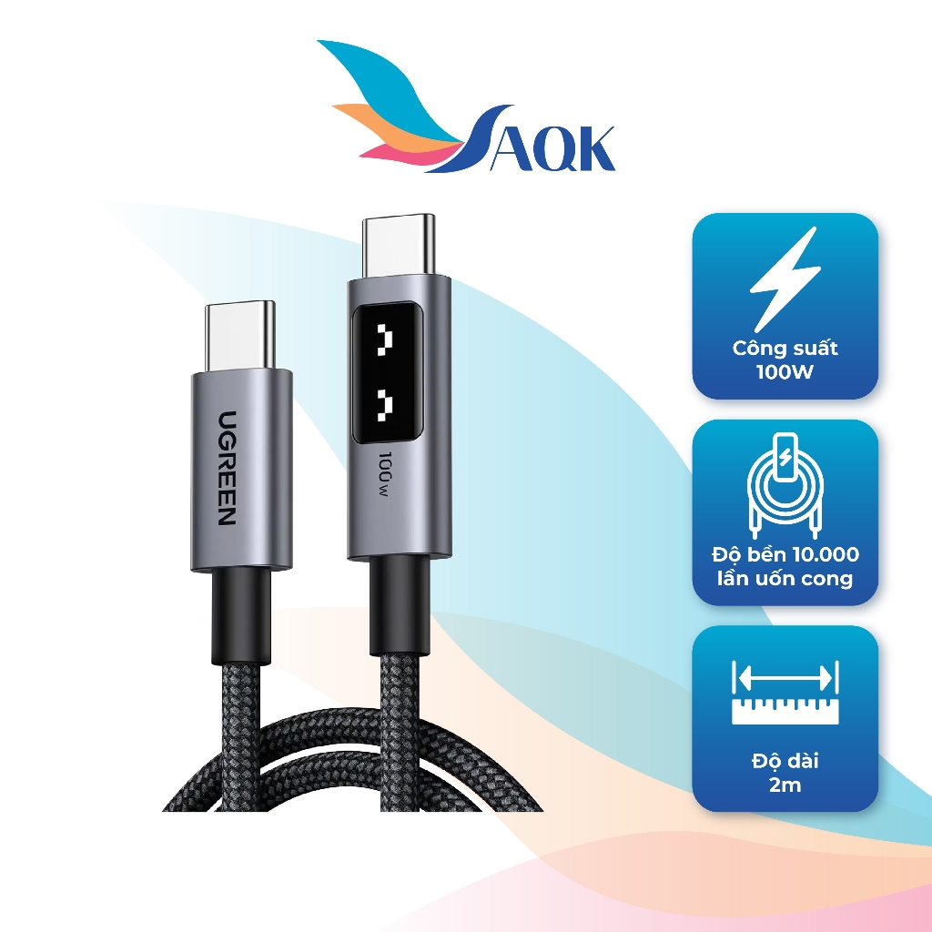 Cáp USB Type-C to Type-C Ugreen Uno PD Fast Charging L509 - Hàng chính hãng