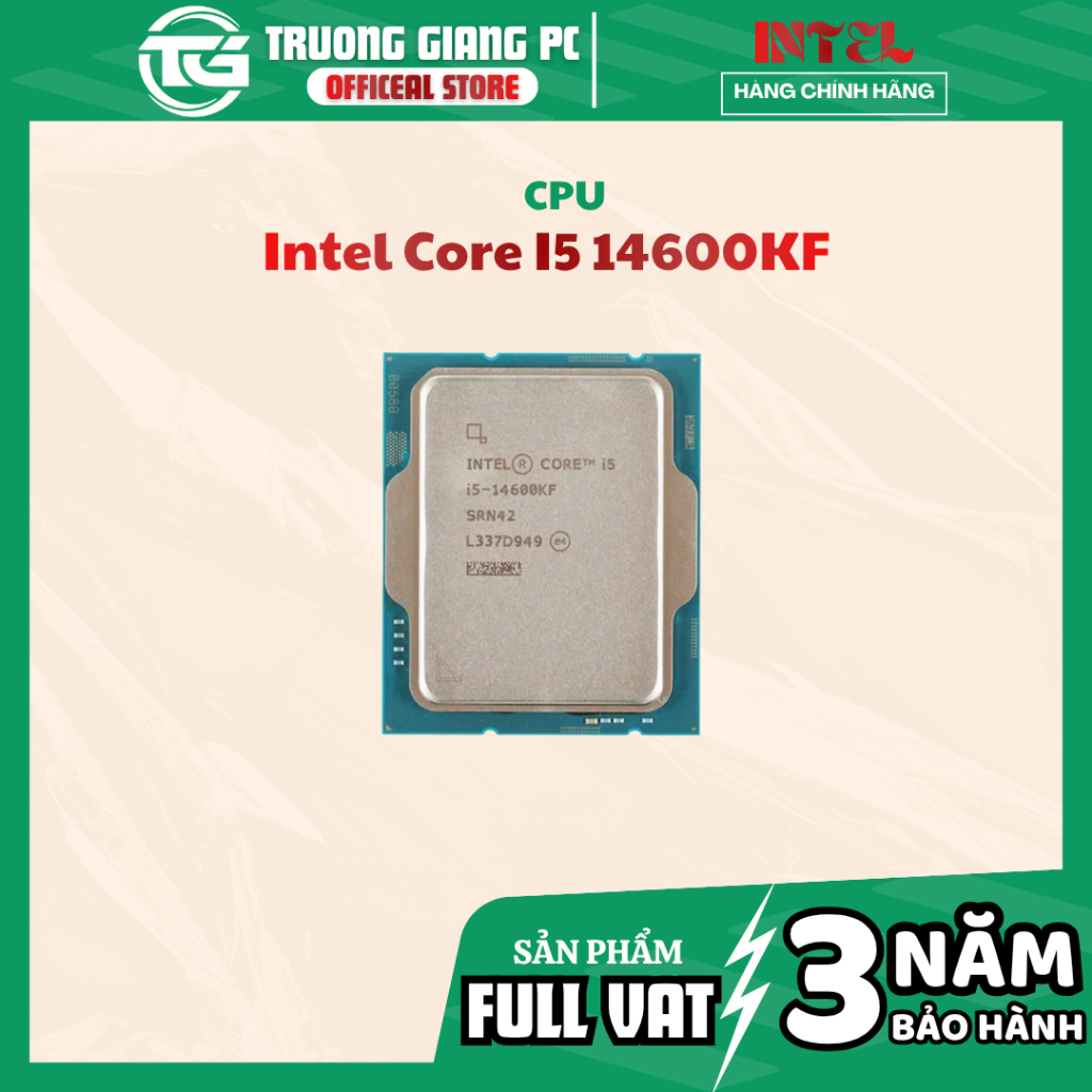 [NEW FULL VAT] CHIP XỬ LÝ CPU INTEL CORE  I5-14600KF TRAY - BẢO HÀNH 3 NĂM