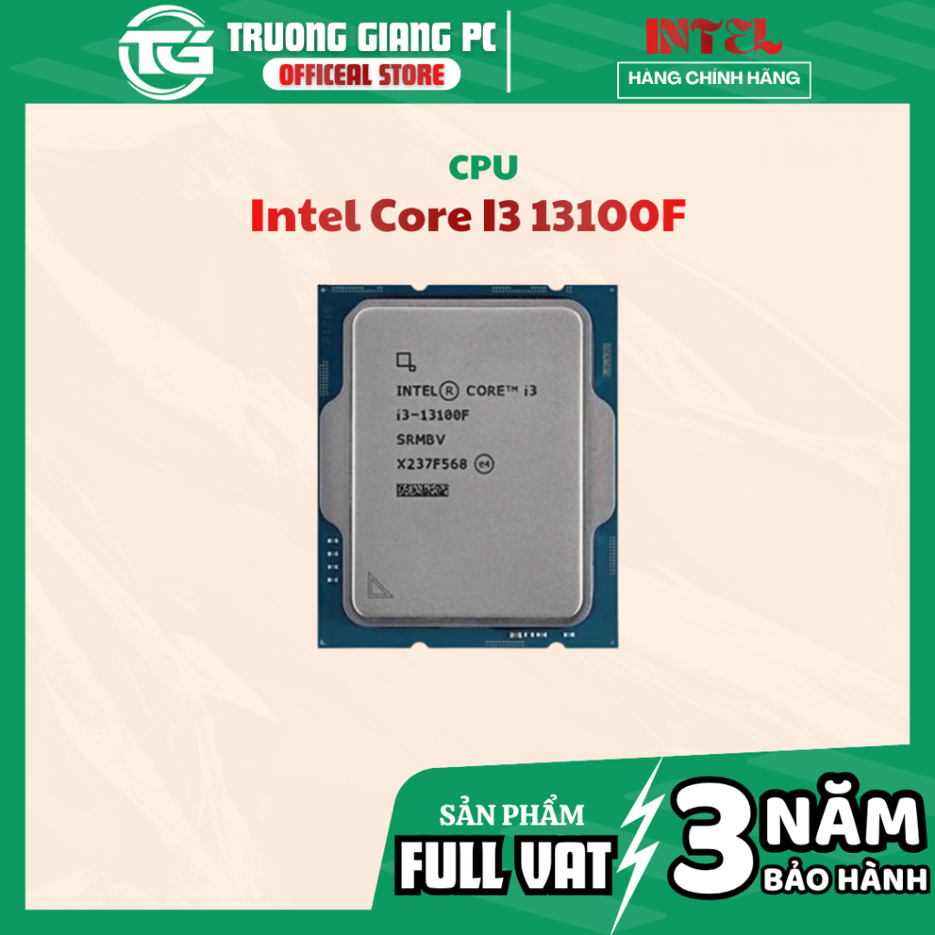 [NEW FULL VAT] CHIP XỬ LÝ CPU INTEL CORE  I3-13100F TRAY - BẢO HÀNH 3 NĂM