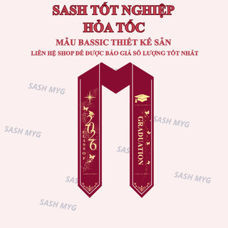 ( HỎA TỐC ) SASH TỐT NGHIỆP THIẾU KẾ MẪU BASSIC - Sash Cổ V , Vải Lụa Hàn Quốc 2 Lớp , Kích Thước 180x12cm.