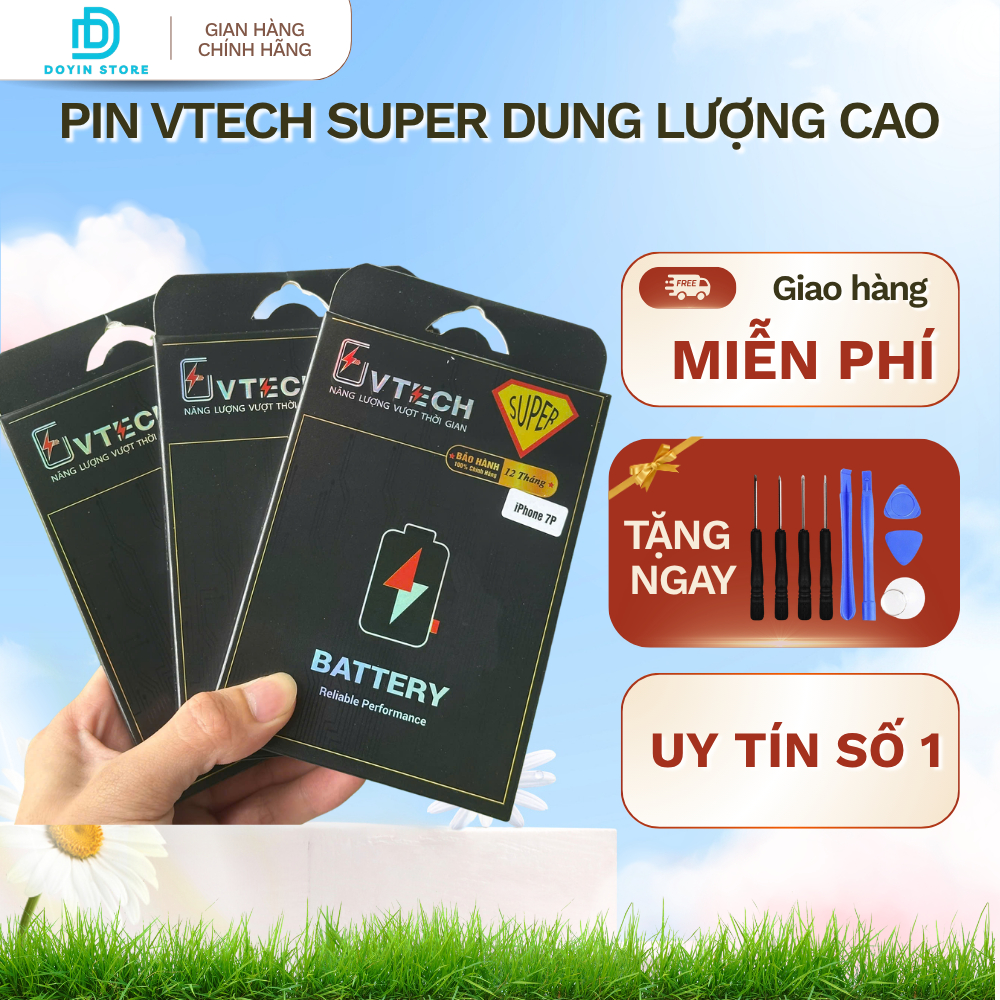 Pin Chính Hãng Vtech Super Dung Lượng Cao , Pin Vtech Super Dành Cho IP Từ 6-15PM , Kích Hoạt Bảo Hà