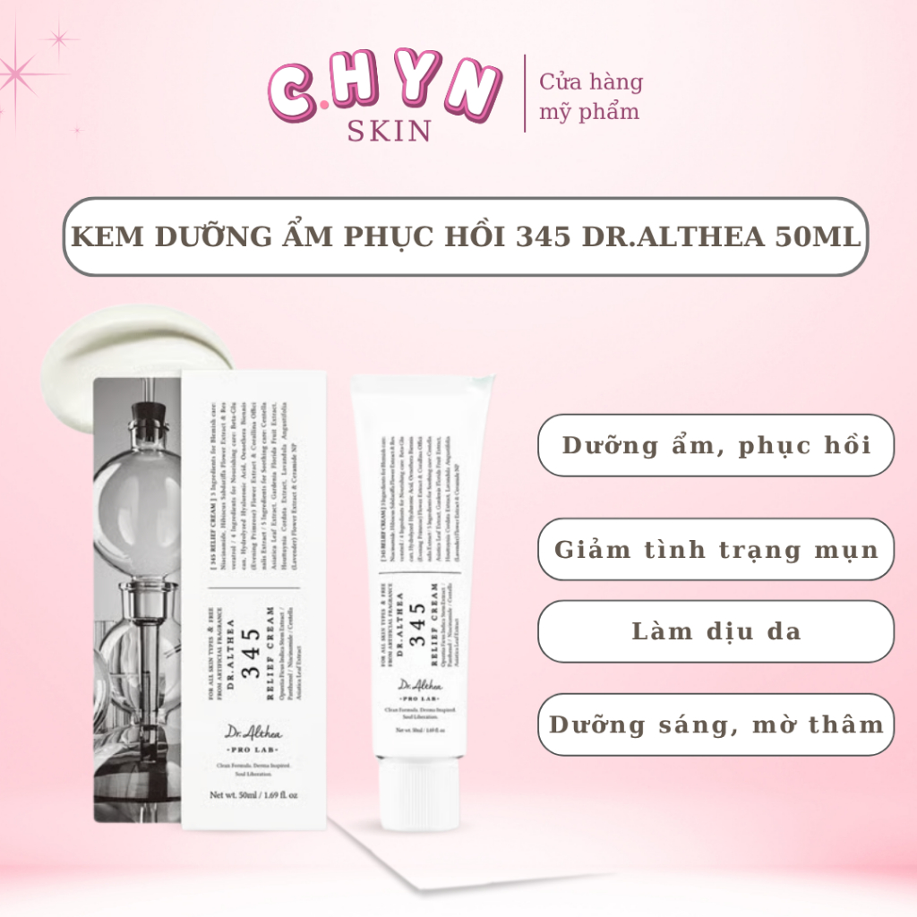 Kem Dưỡng Ẩm Phục Hồi 345 Dr.Althea Kem Dưỡng Giảm Mụn Mờ Thâm 345 Làm Dịu Da 50ml - Chyn Skin