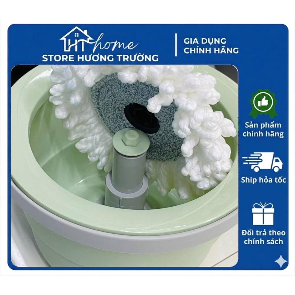 Bộ cây lau nhà xoay tay Lock 498MIT Corner 2 bông lau - Hàng chính hãng