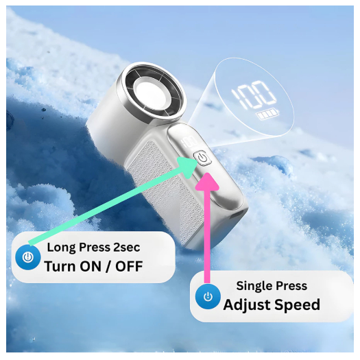Quạt Cầm Tay Mini X688 Quạt Tích Điện Pin 3000mAh Sạc USB 100 Cấp Độ Gió Kèm Dây Sạc Và Dây Đeo | BigBuy360 - bigbuy360.vn
