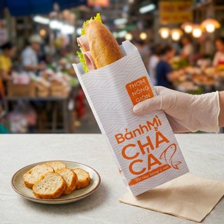 1000 Túi Giấy Đựng Bánh Mì Chả Cá