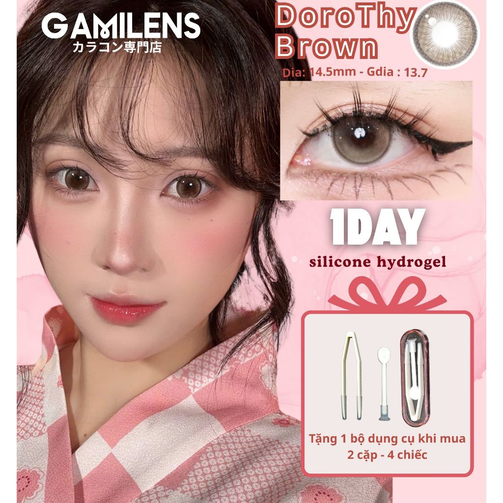 Lens 1 Ngày DOROTHY Giãn Tròng 14.5mm, Lens Hàn Quốc Mỏng Nhẹ- Gamilens