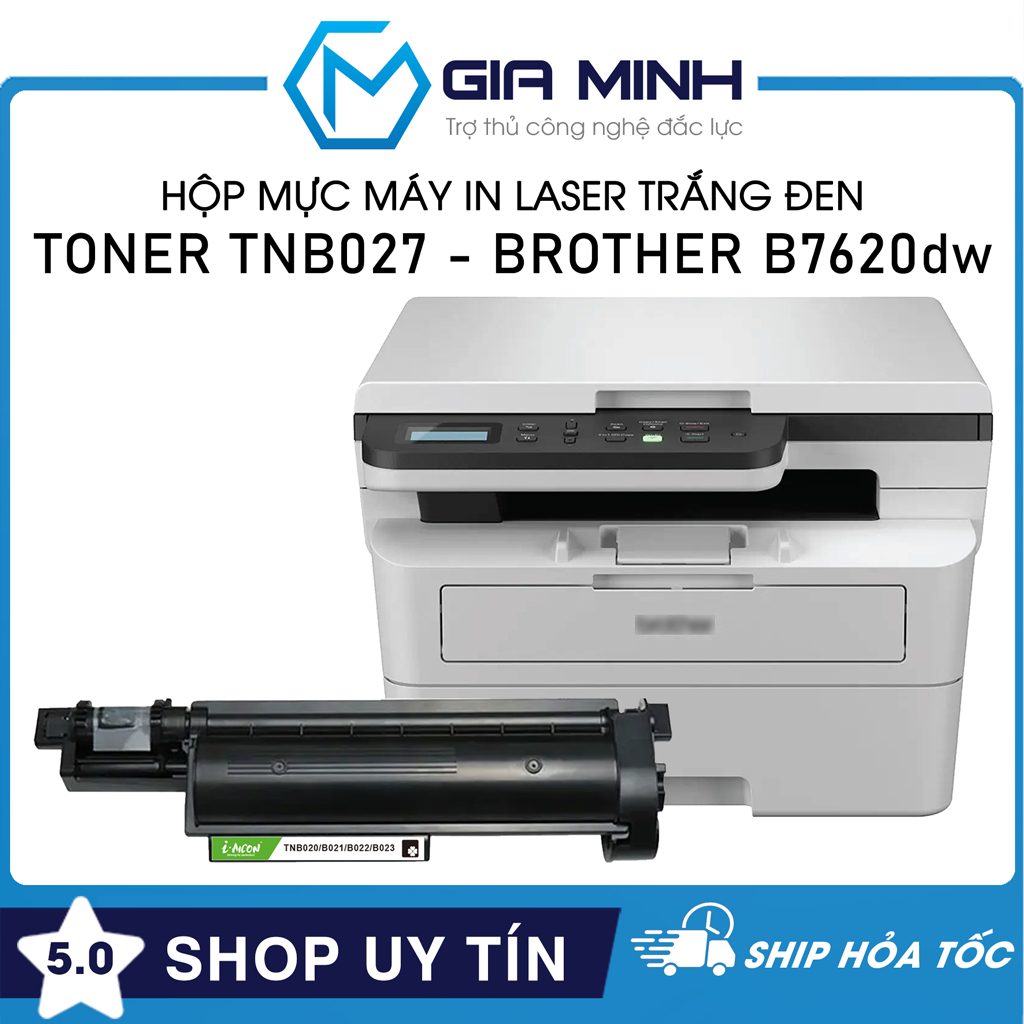 Hộp Mực Máy In Toner TNB027 / TNB022 - Tương Thích Máy In Laser Brother B7620dw - Full VAT - Full Bo