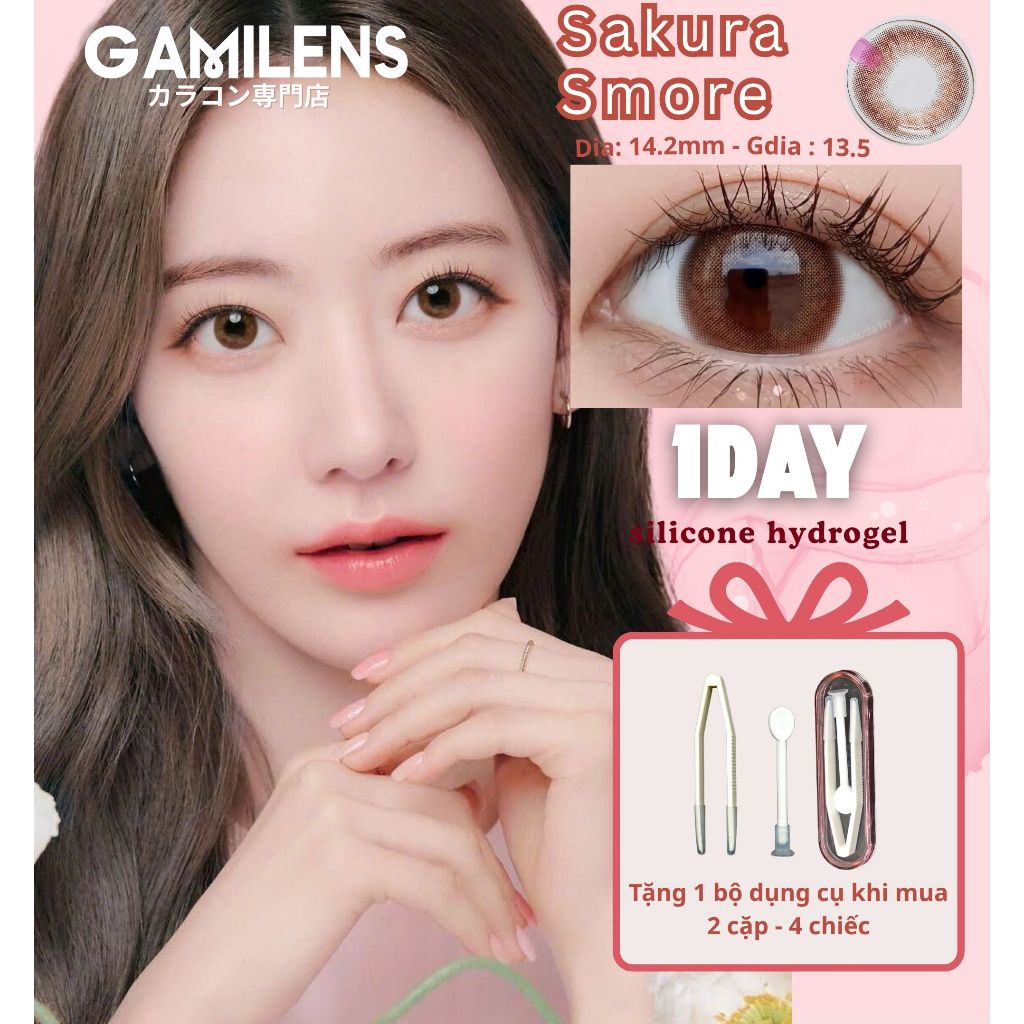 Lens 1 ngày 24h sử dụng SAKURA SMORE 14.2mm Nhật Bản - Gamilens