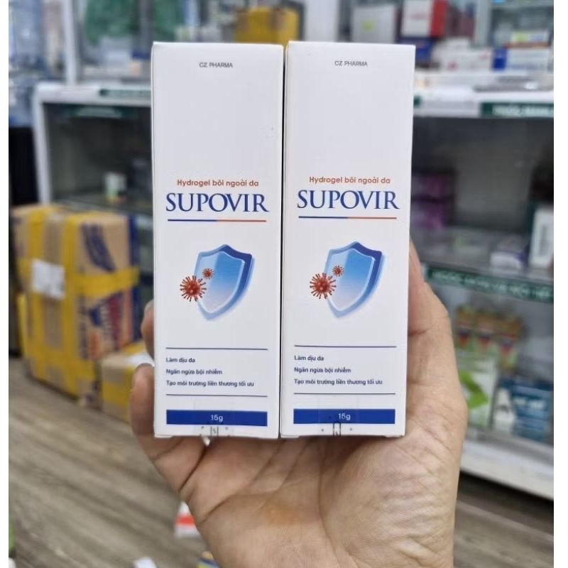Gel SUPOVIR 15g giúp kháng virus,giời leo,thủy đậu,herpes ko gây thâm môi