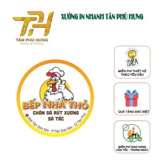 [Combo 500] In Tem Giấy Ăn Vặt, Trà Sữa, Cà Phê, In Decan, Sticker Dán Sản Phẩm Theo Yêu Cầu - Miễn Phí Thiết Kế