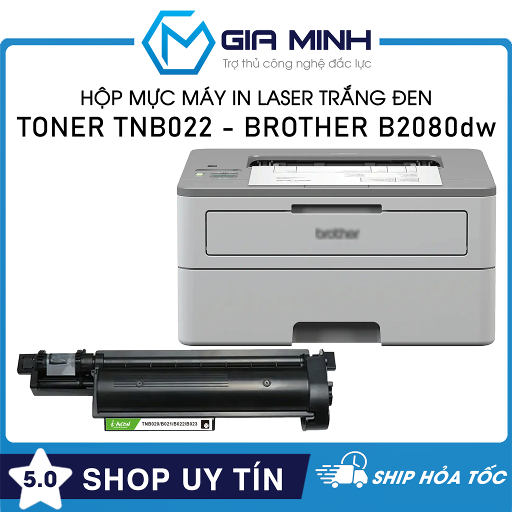 Hộp Mực Máy In Toner TNB022 / TNB027 - Tương Thích Máy In Laser Brother B2080dw - Full VAT - Full Bo