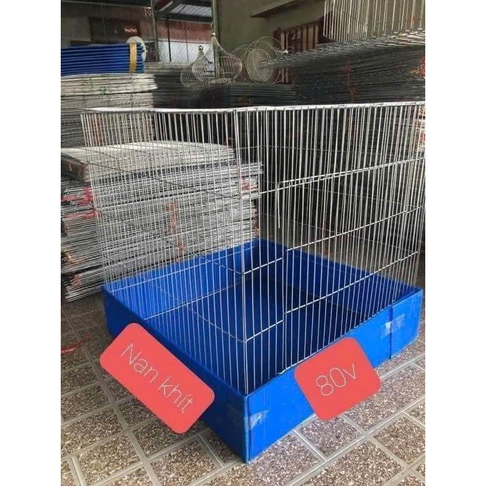 lồng gà 80v nan khít + khay nhựa tặng kèm dây thít