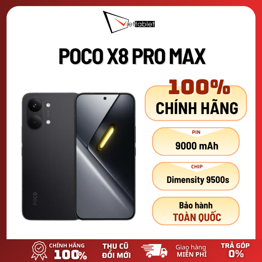 Xiaomi Poco X8 Pro Max 5G (12GB - 256GB) - Hàng Chính Hãng - Chip Dimensity 9500s - Pin 9000 mAh