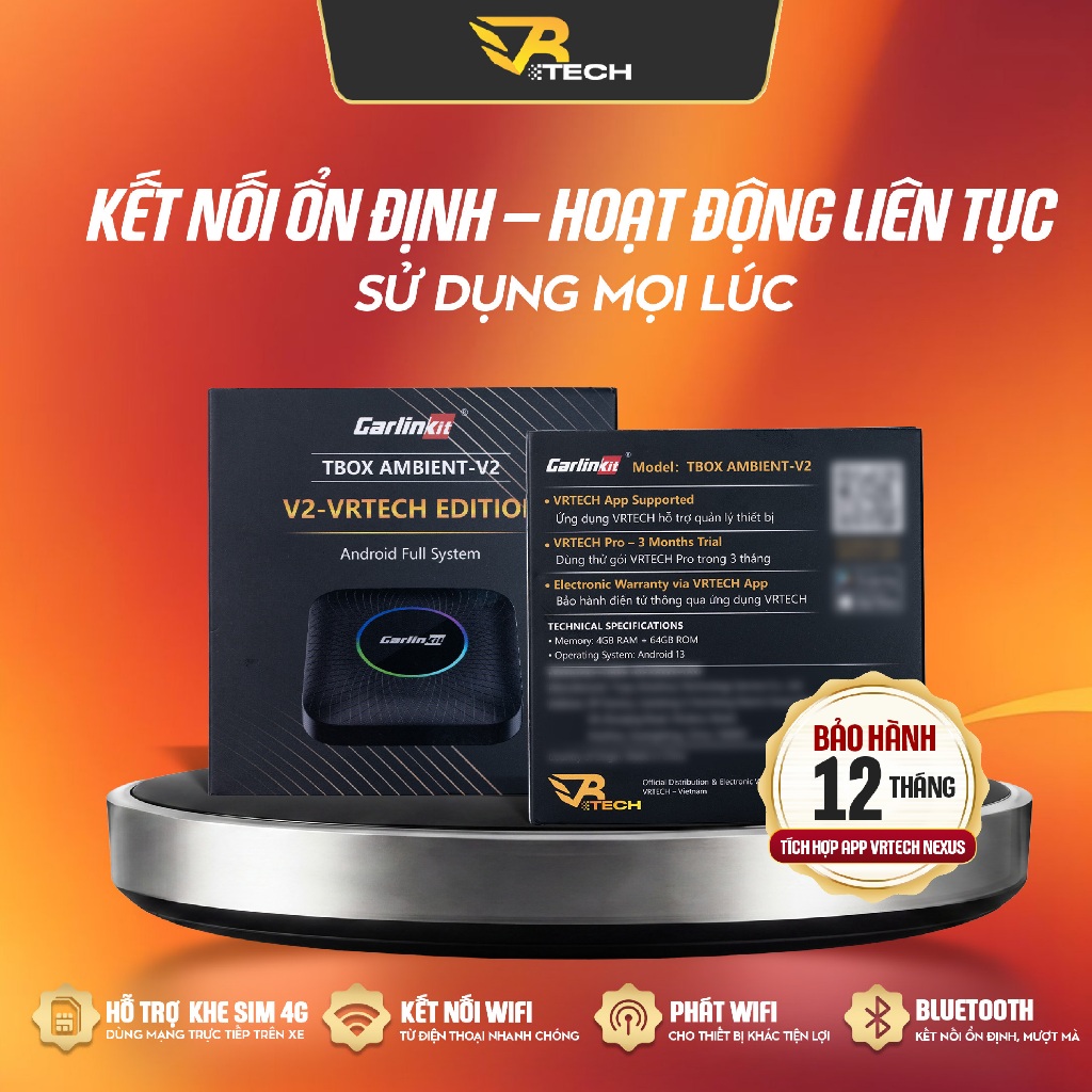 Carlinkit TBOX AMBIENT V2 2026, Android Box Ô Tô Chip Qualcomm 6225, Apple CarPlay và Android Auto, Bảo Hành 12 Tháng | BigBuy360 - bigbuy360.vn