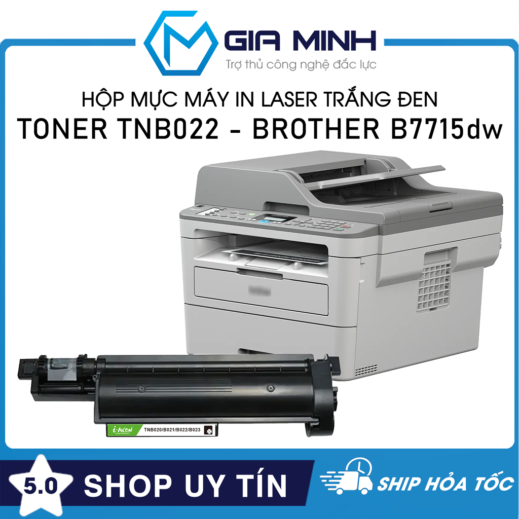 Hộp Mực Máy In Toner TNB022 / TNB027 - Tương Thích Máy In Laser Brother B7715dw - Full VAT - Full Bo