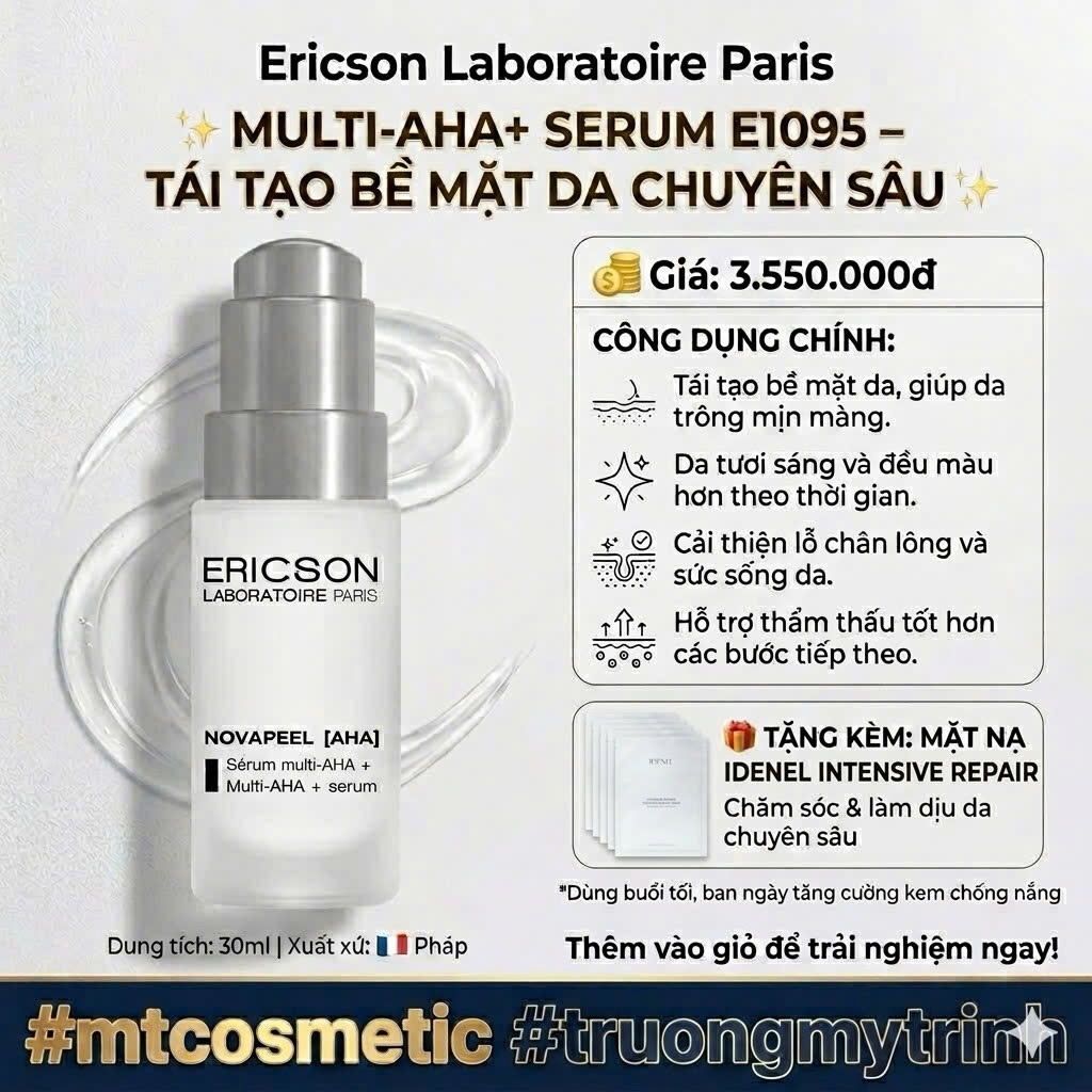 NOVAPEEL (AHA) MULTI-AHA + SERUM TÁI TẠO BỀ MẶT DA CHUYÊN SÂU MULTI-AHA+ SERUM E1095 DA SẦN–XỈN MÀU 