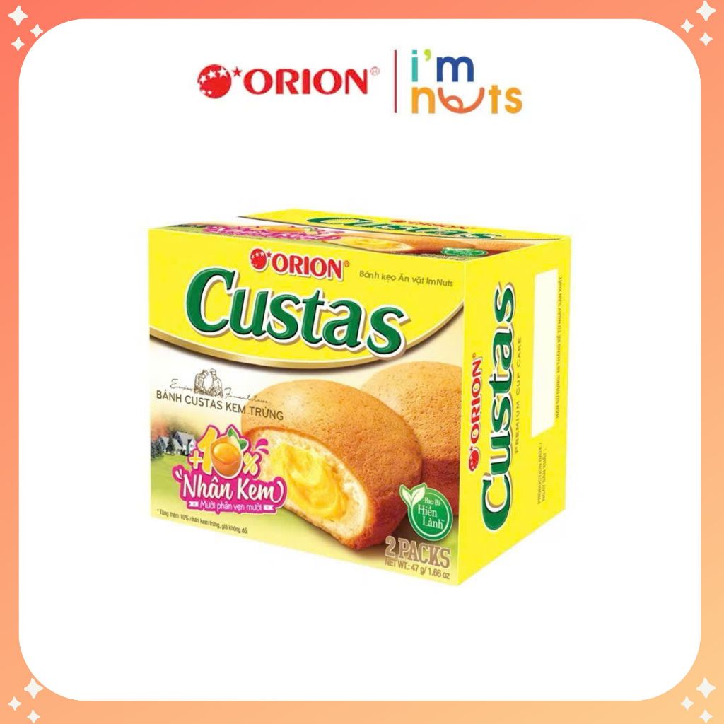 Bánh Custas ChocoPie Vị Kem Trứng Bánh Orion Custas Vị Kem Cốm Sen Vị Cacao Bánh Thơm Ngon Hảo Hạng 