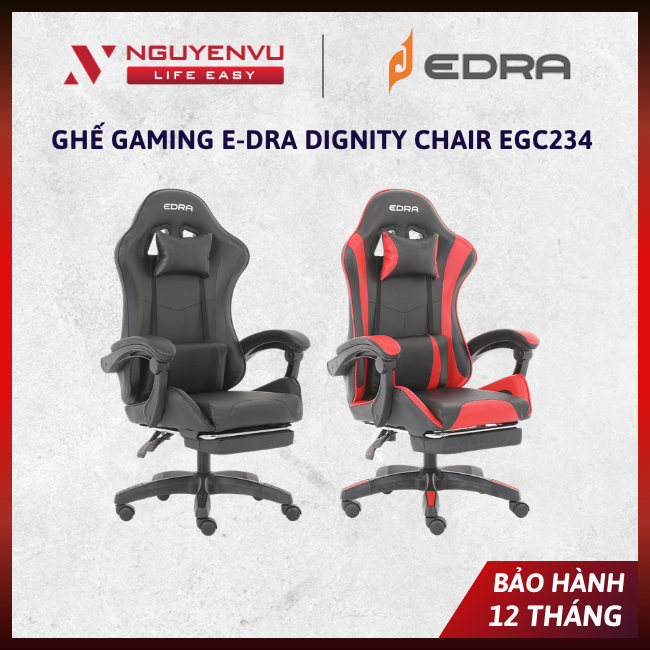 [Chính Hãng] Ghế Gaming E-Dra Dignity Chair EGC234 - Ngả Lưng 135 Độ -  Bảo Hành 12 Tháng