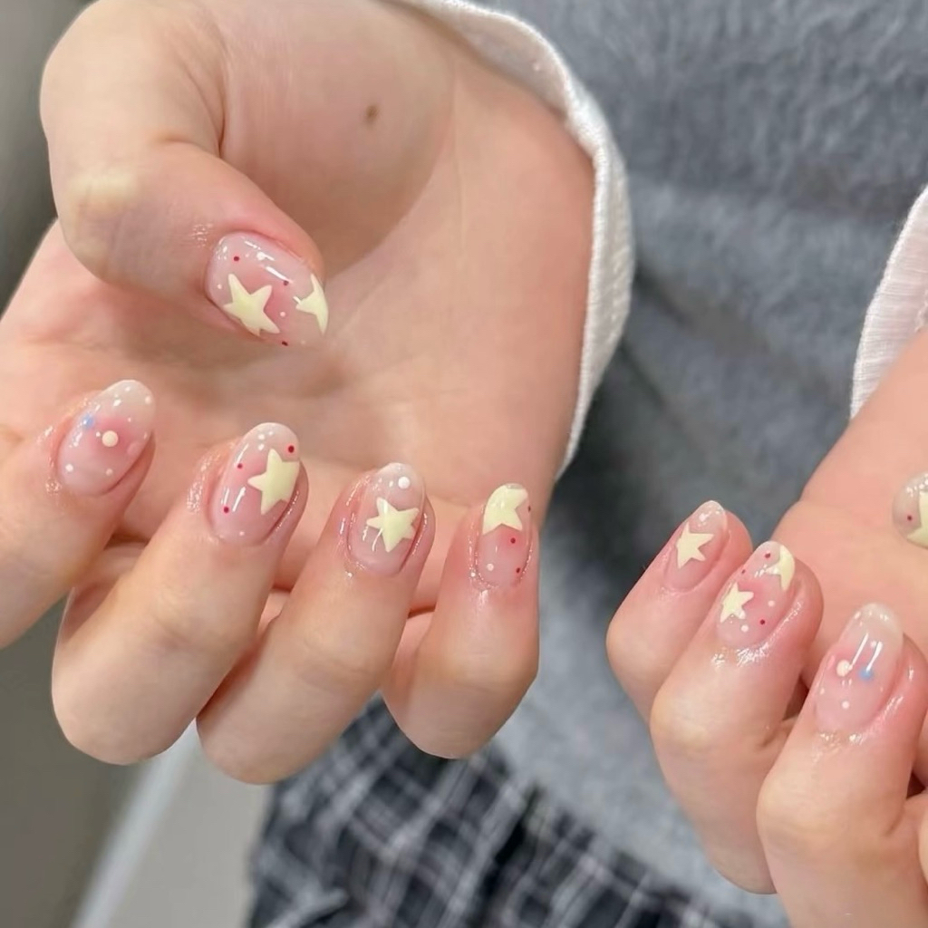 Móng úp tay, Nail box thiết kế ngôi sao vàng A241
