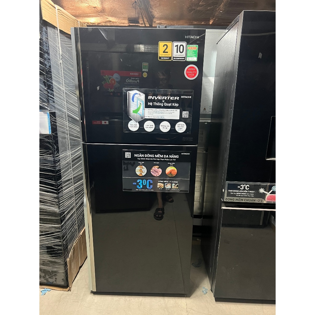 Tủ Lạnh Hitachi Inverter 366 Lít R-FVX480PGV9 (GBK) - THÁI LAN (009.9T5) Φ8 Sá∅ bải-Φ3-∅9-Φ1