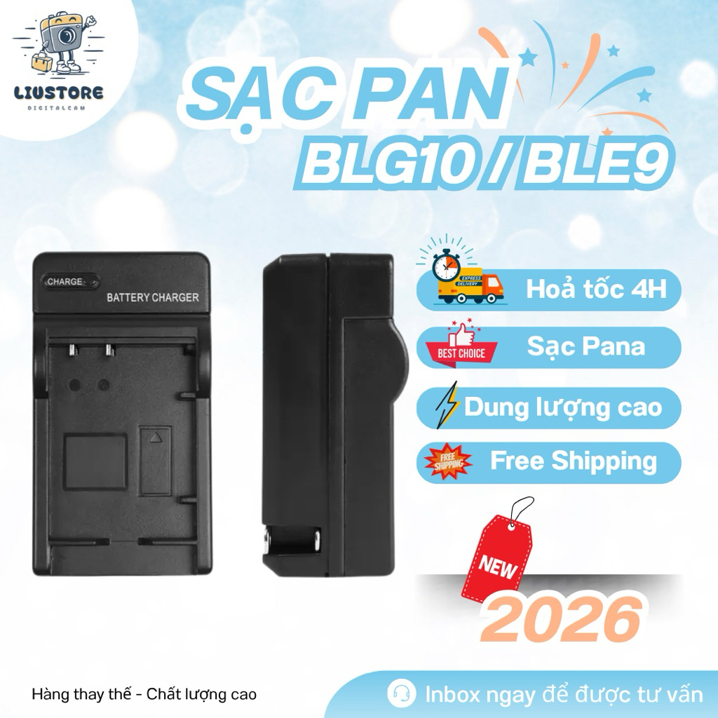 Sạc Pin Panasonic BLG10 / BLE9 Cho Lumix GF6 GF7 GF8 GF9 GX7 GX85 LX100 Sạc Thay Thế Giá Tốt