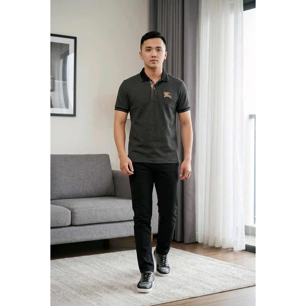 Áo thun nam có cổ hàng xuất xịn vải hãng dệt xương cá dày dặn, chất 100% cotton 2c chuẩn form regula