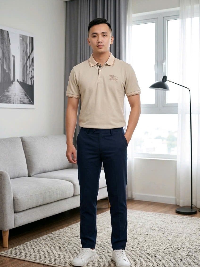 Áo thun nam có cổ hàng xuất xịn vải hãng dệt xương cá dày dặn, chất 100% cotton 2c chuẩn form regula
