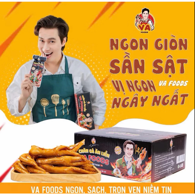 COMBO 2 Bịch 40 Túi Chân Gà Rút Xương VA FOODS 26g/Túi, Hàng Việt Đảm Bảo VSATTP