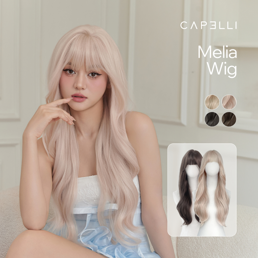 Tóc Giả Nguyên Đầu CAPELLI Xoăn Lơi Mái Thưa Melia Wig