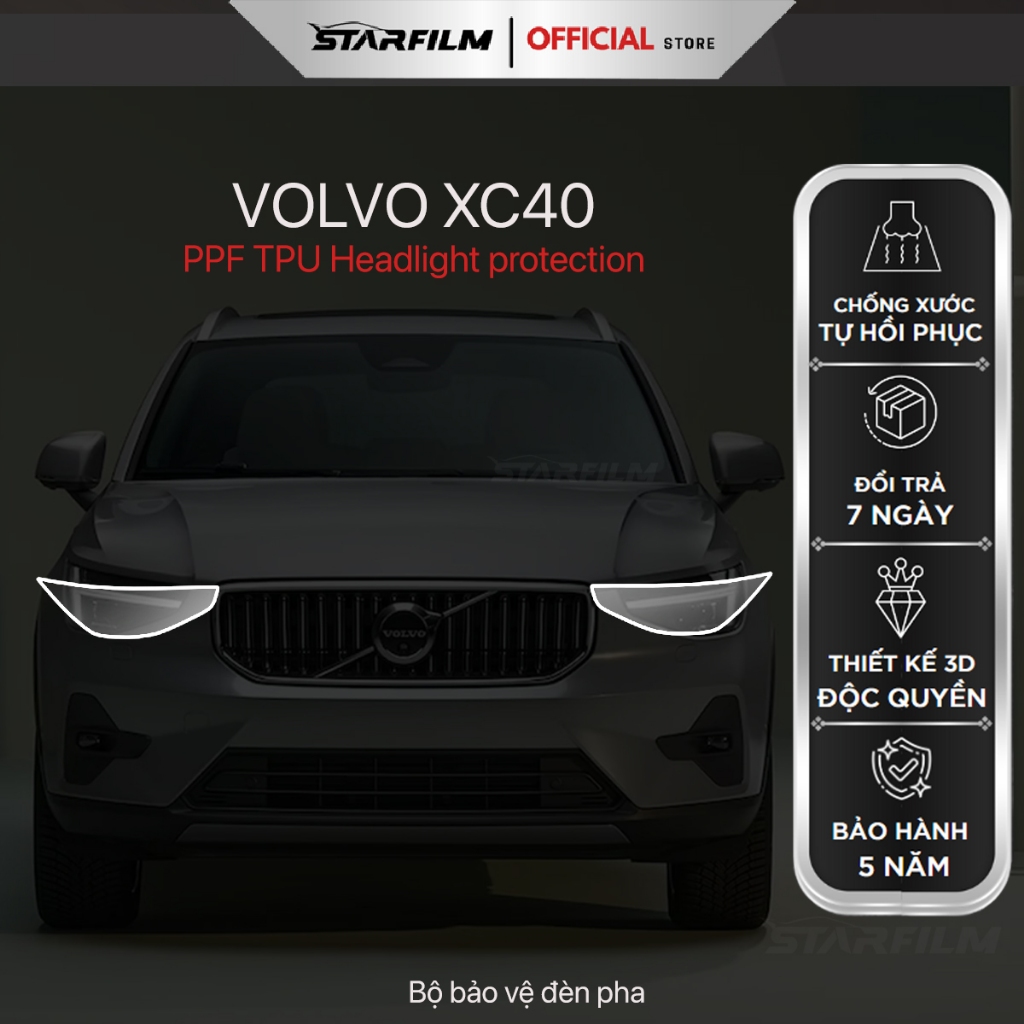 VOLVO XC40 PPF TPU bảo vệ đèn pha STARFILM